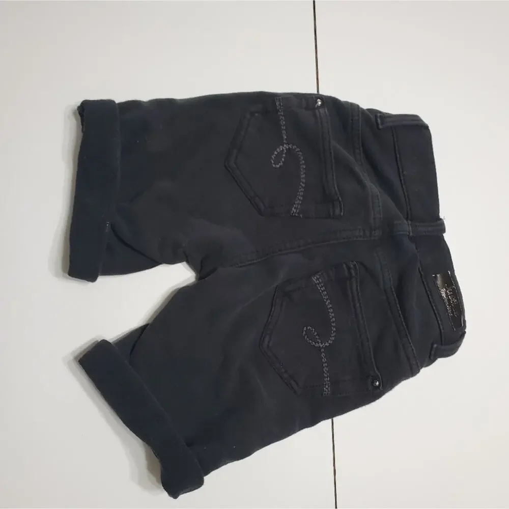 Justice Shorts Girl 7 Black Comfort Stretch Bermuda Style Comfort Stretch Modest